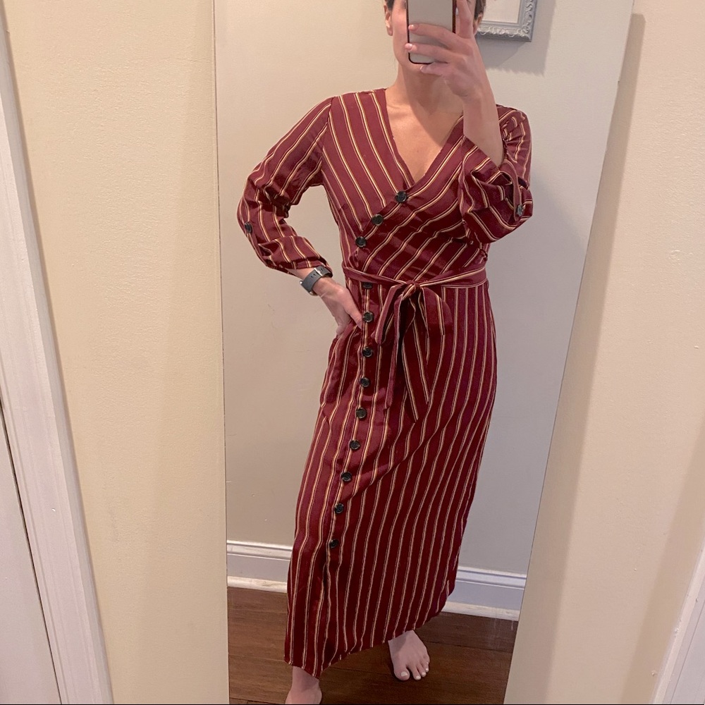 Sweet Claire Striped Button Down Dress Size S